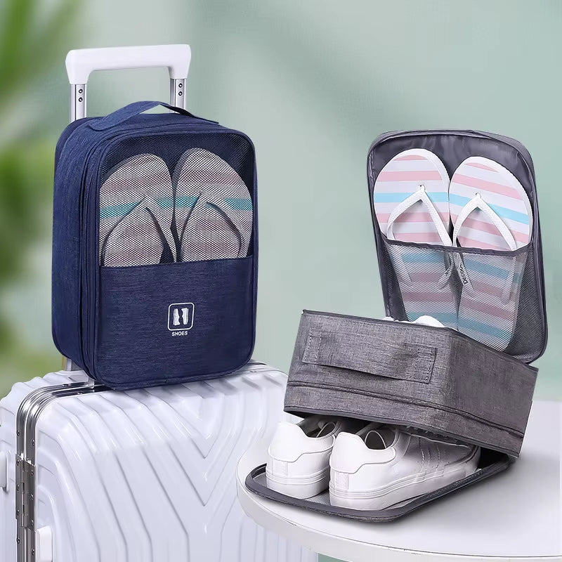 2023 Black Gray Portable Shoe Bag for Travel Waterproof Storage Organizer Fashion Suitcase Organizers Travel Shoes Storage Bag