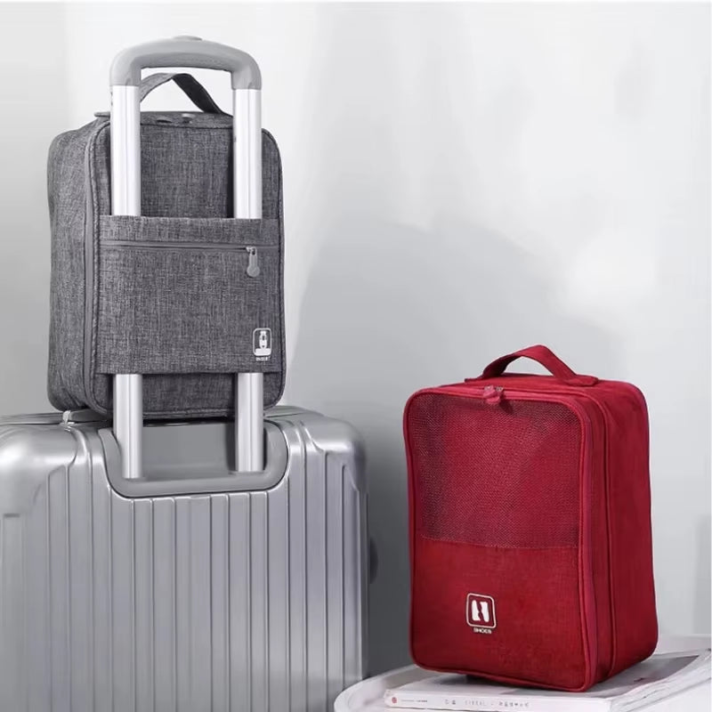 2023 Black Gray Portable Shoe Bag for Travel Waterproof Storage Organizer Fashion Suitcase Organizers Travel Shoes Storage Bag