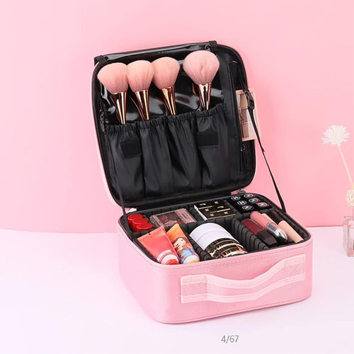 Neceser De Maquillaje Profesional, Bolsa De Maquillaje Viaje Mujer, Organizador Maletin Maquillaje Rosa Makeup Bag Con Divisiones Extraíbles