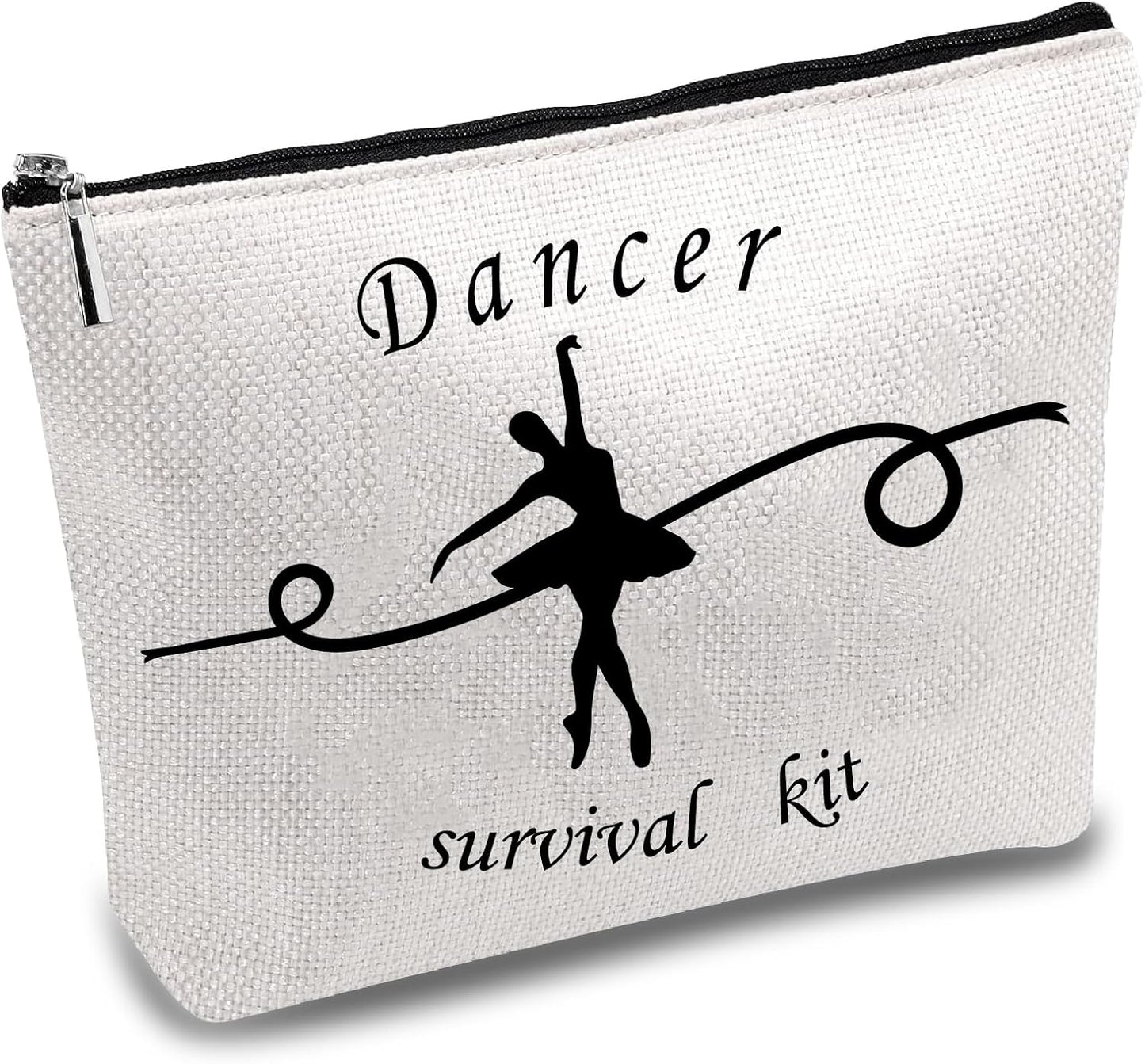 CREATCABIN Bolsa Maquillaje Para Bailarina,Bolsa Cosméticos Lona,Estuche Multiusos Cremallera,Bolsa Viaje,Estuche,Bolso,Kit Supervivencia Portátil,Ballet Grande Para Mujeres,Regalos Dama Honor,25X18Cm