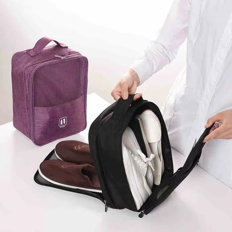 2023 Black Gray Portable Shoe Bag for Travel Waterproof Storage Organizer Fashion Suitcase Organizers Travel Shoes Storage Bag