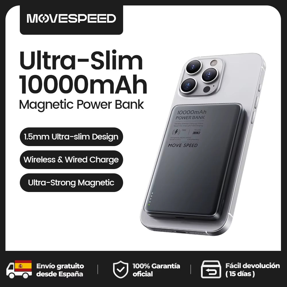 S10 10000Mah Magnetic Power Bank Fast Charge Portable External Battery Mini Wireless Powerbank for Iphone 16 Samsung