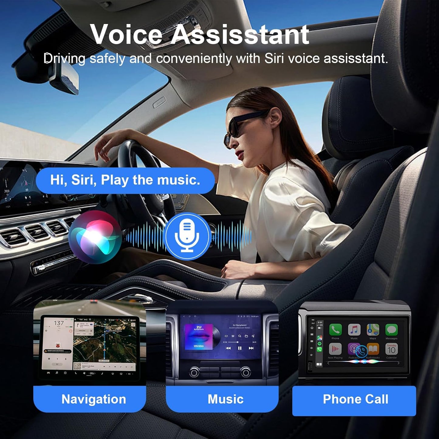 Adaptador Carplay & Android Auto Inalámbrico Para Iphone, Convierte Cable De Fábrica En Dongle Para Control Plug & Play, Compatible Con Coches Desde 2017