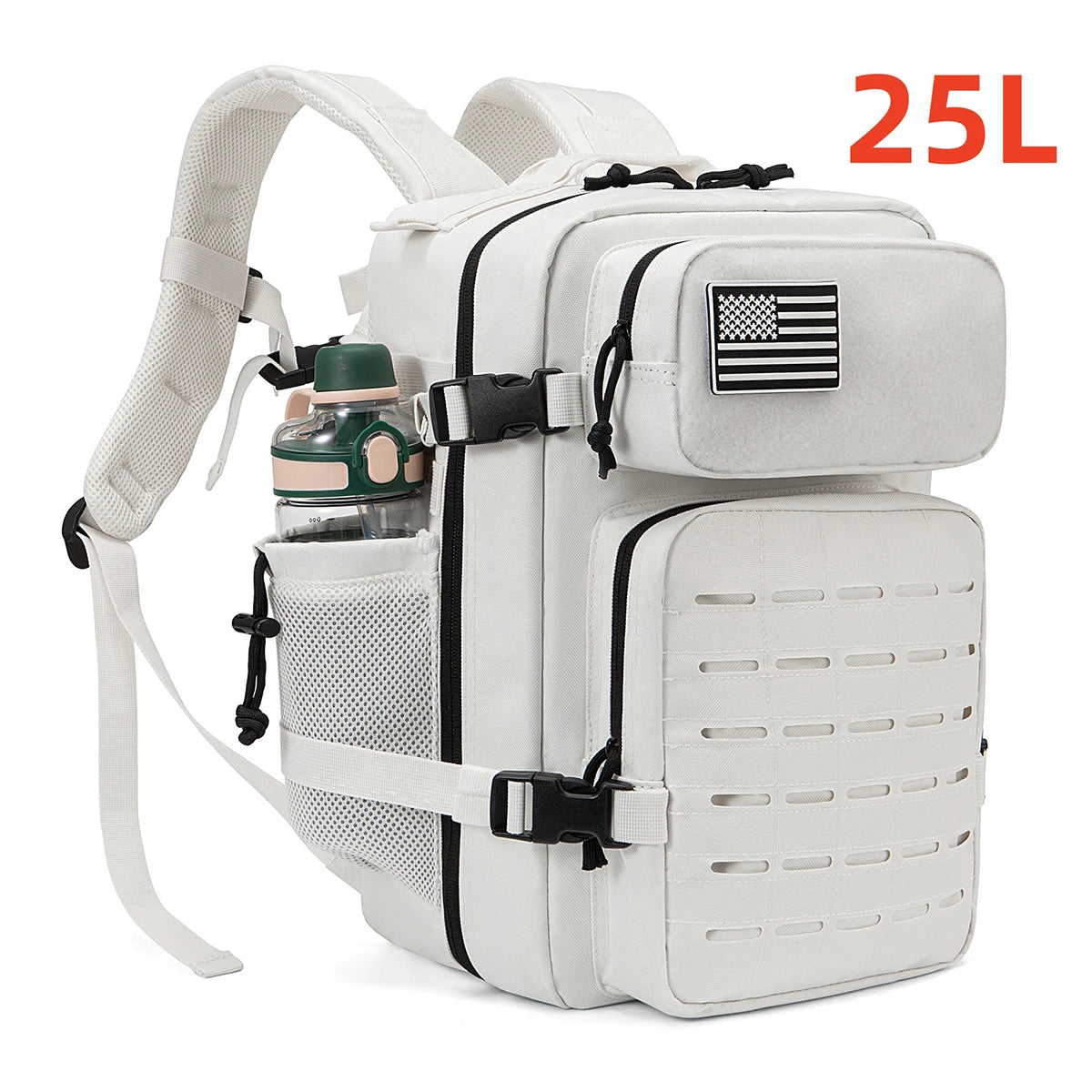 25L Tactical Backpack Outdoor Bag Fitness Backpack MOLLE Backpack Women'S/Men'S Hiking Survival Backpack Men'S Dual Cup Holder