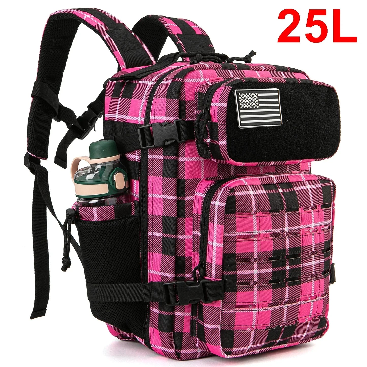 25L Tactical Backpack Outdoor Bag Fitness Backpack MOLLE Backpack Women'S/Men'S Hiking Survival Backpack Men'S Dual Cup Holder