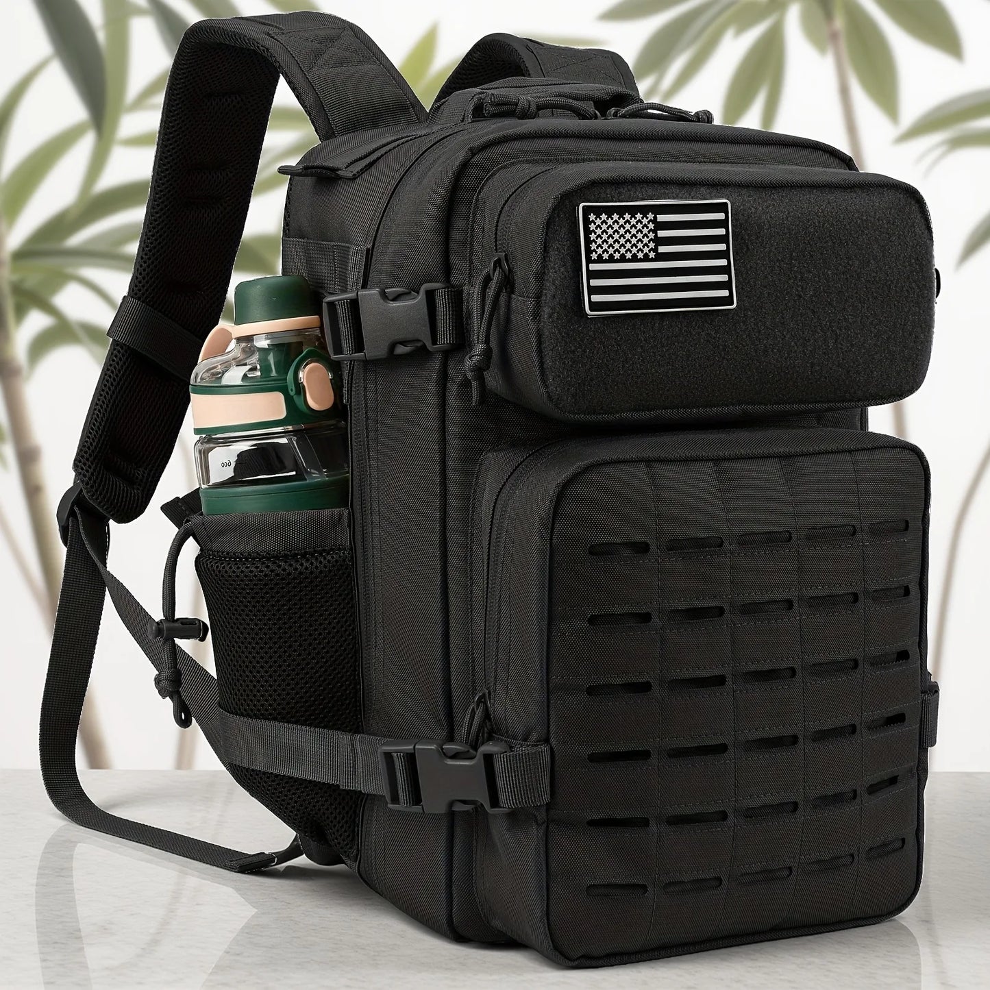 25L Tactical Backpack Outdoor Bag Fitness Backpack MOLLE Backpack Women'S/Men'S Hiking Survival Backpack Men'S Dual Cup Holder