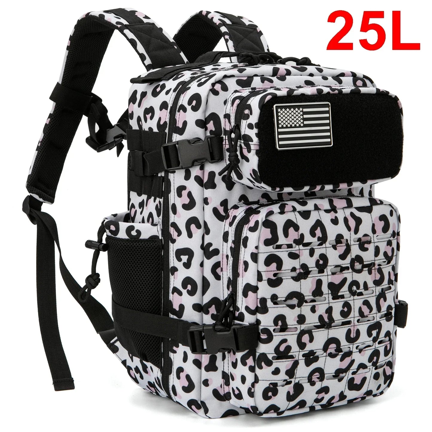 25L Tactical Backpack Outdoor Bag Fitness Backpack MOLLE Backpack Women'S/Men'S Hiking Survival Backpack Men'S Dual Cup Holder