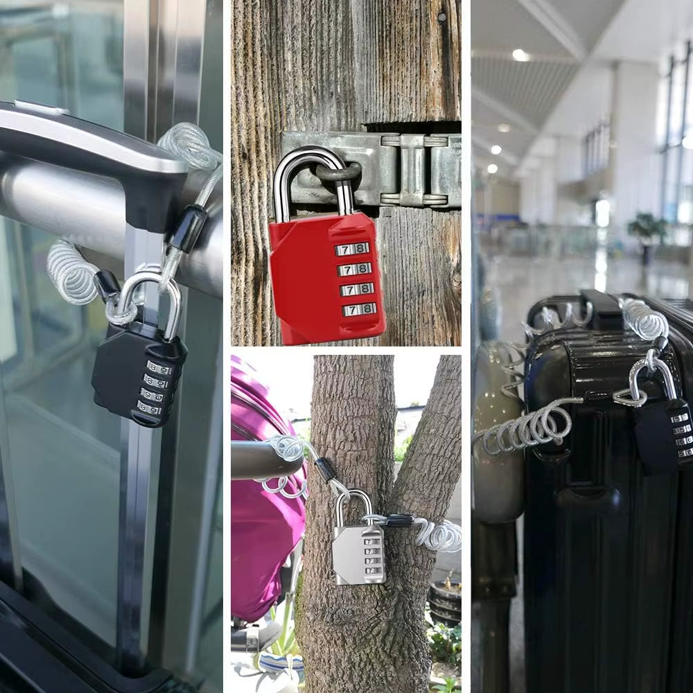 4-Digit Zinc Alloy Combination Lock Padlock Luggage Anti-Theft Weatherproof Security Outdoor Gym Safely Code Door Lock