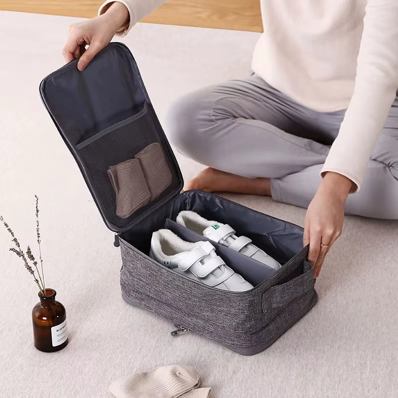 2023 Black Gray Portable Shoe Bag for Travel Waterproof Storage Organizer Fashion Suitcase Organizers Travel Shoes Storage Bag