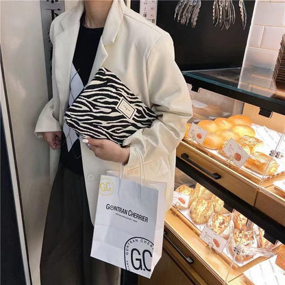 Bolsa De Cosméticos De Lona Neceser De Lona Para Cosméticos Con Estampado De Cebra Gran Capacidad, Adecuado Para Viajes Y Almacenamiento De Mujeres, Holidays and Everyday Life., Negro Y Blanco