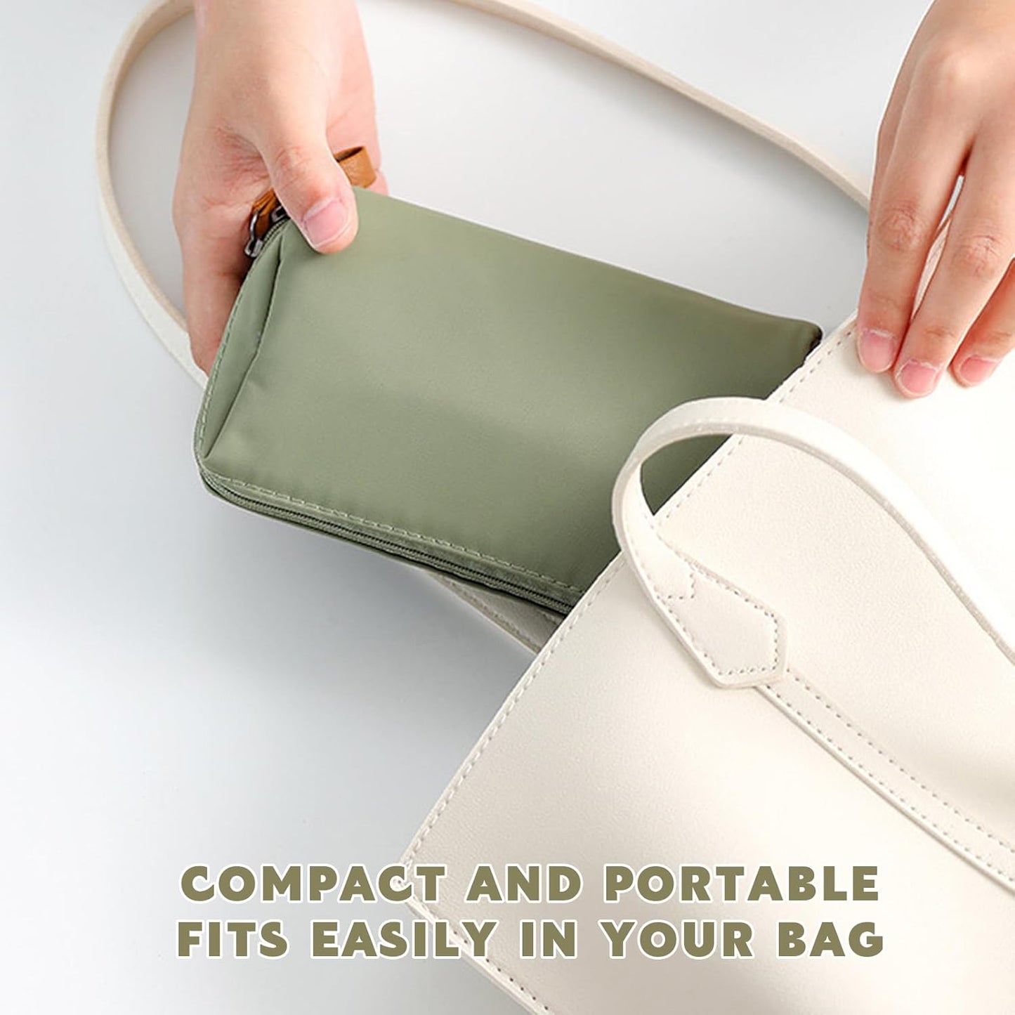 Neceser Maquillaje Pequeño Mini Neceser Bolso Neceser Mujer Pequeño Neceser Impermeable Bolsa Maquillaje Viaje Portátil De Poliéster Bolsa De Maquillaje De Cremallera Para Viaje Baño (Verde)