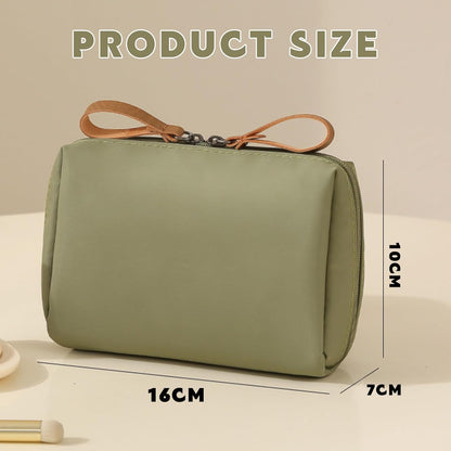 Neceser Maquillaje Pequeño Mini Neceser Bolso Neceser Mujer Pequeño Neceser Impermeable Bolsa Maquillaje Viaje Portátil De Poliéster Bolsa De Maquillaje De Cremallera Para Viaje Baño (Verde)