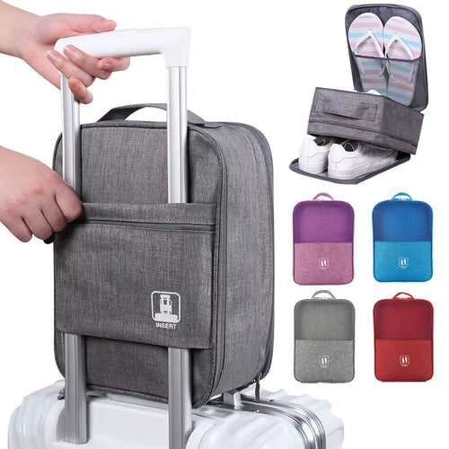2023 Black Gray Portable Shoe Bag for Travel Waterproof Storage Organizer Fashion Suitcase Organizers Travel Shoes Storage Bag