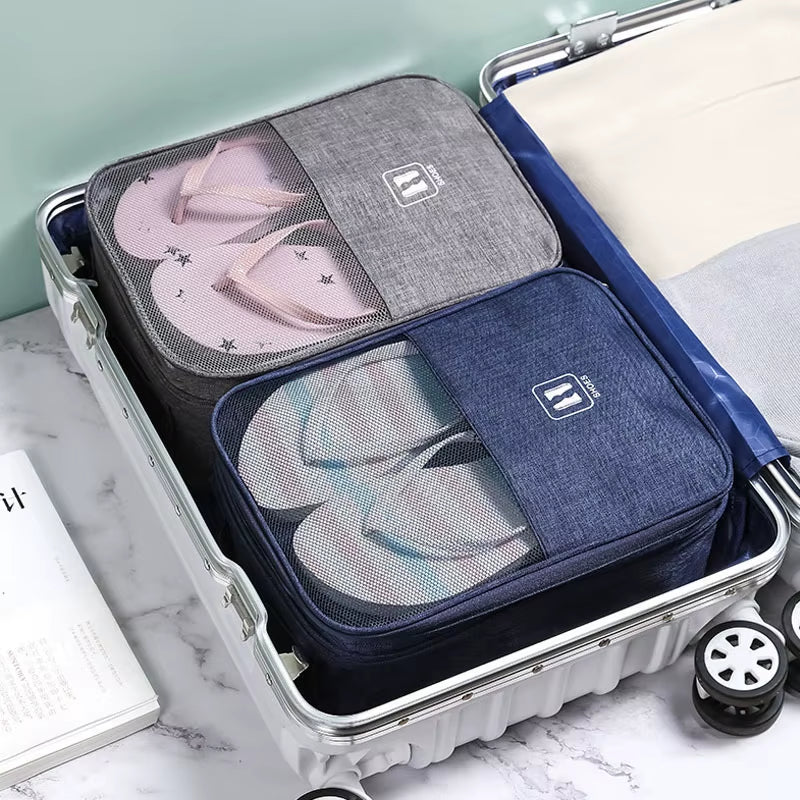 2023 Black Gray Portable Shoe Bag for Travel Waterproof Storage Organizer Fashion Suitcase Organizers Travel Shoes Storage Bag